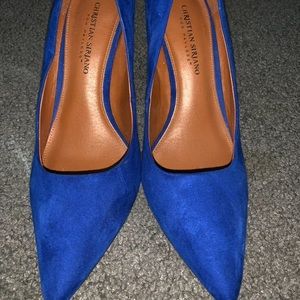 blue velvet heels